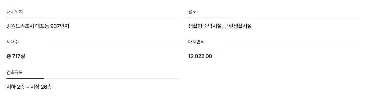 카시아 속초 사업개요