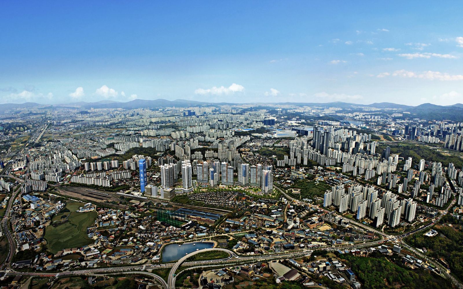 서동탄역 랜시티 2차 항공 조감도