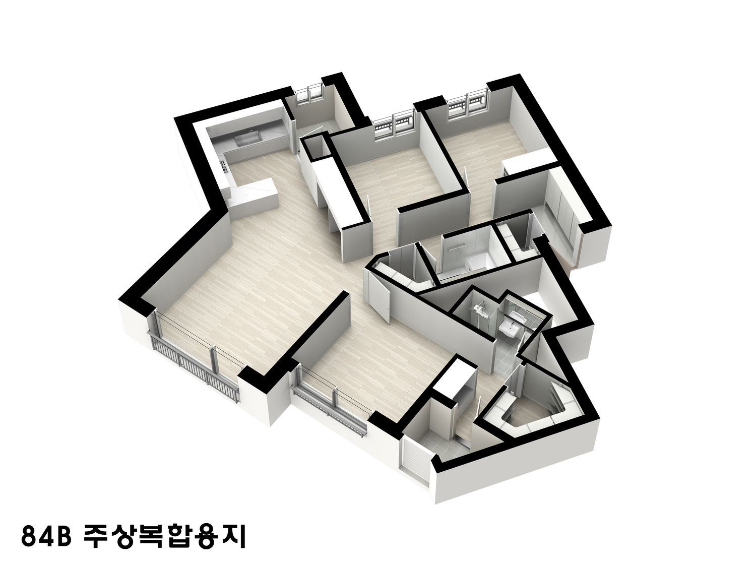 84B 주상복합 3D 평면