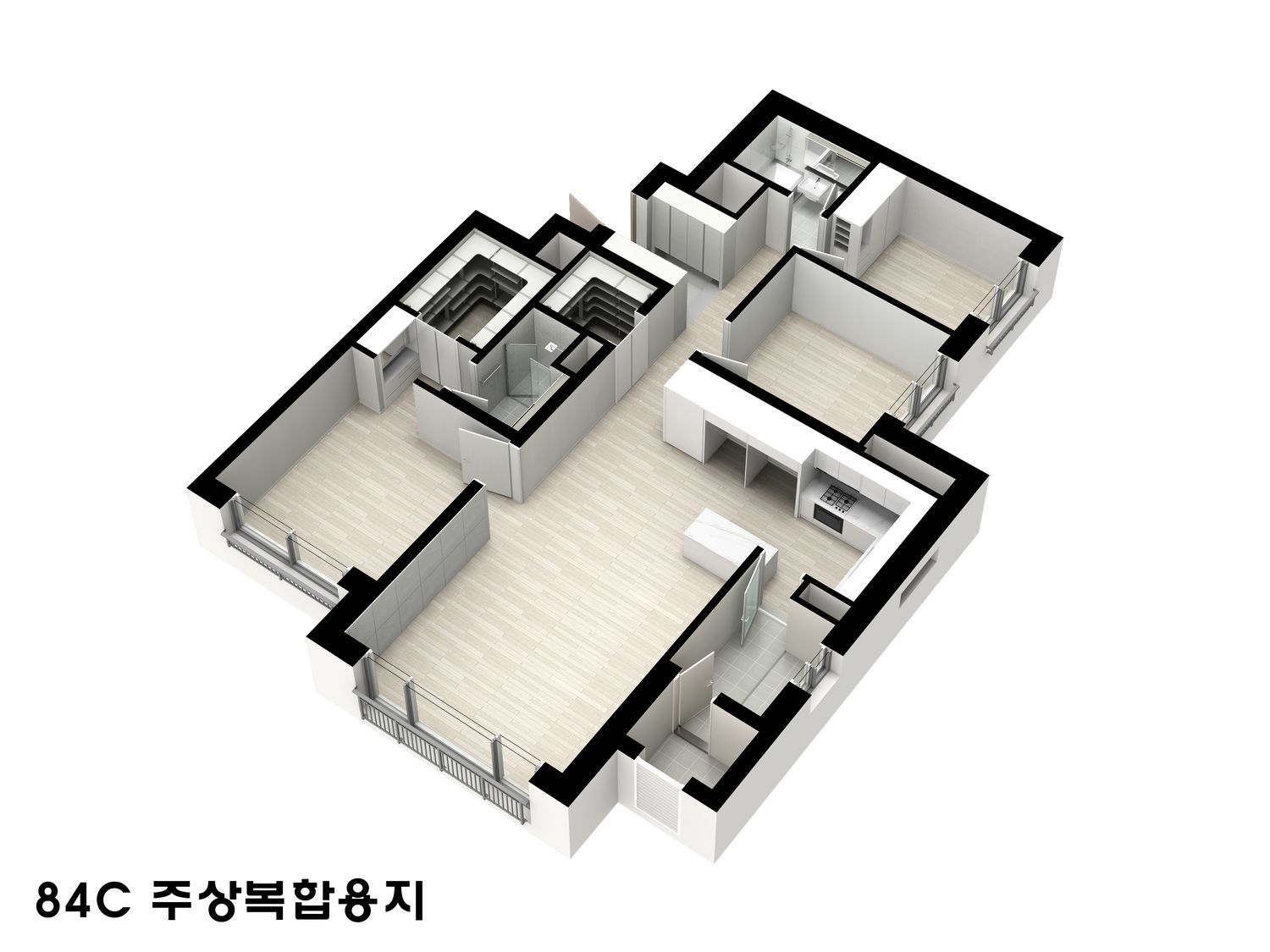 84C 주상복합 3D 평면
