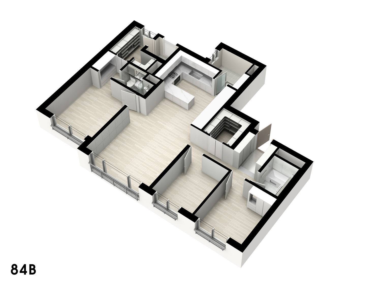 84B 아파트 3D 평면