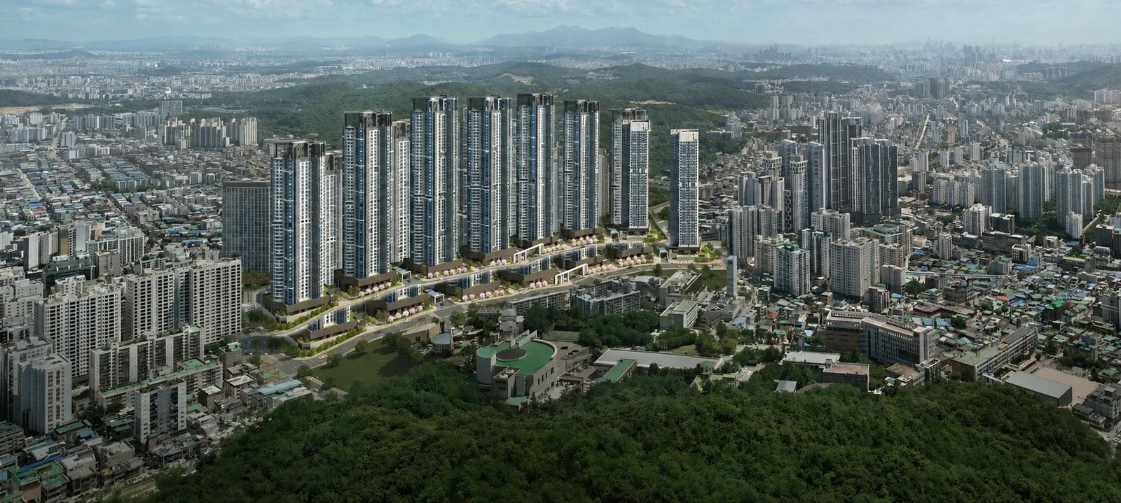 고급 주거 건물 전경을 담은 헤더 배경 이미지